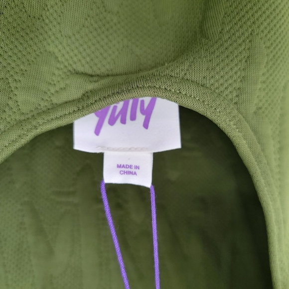 Yitty Major Label Backless Hoodie Dress Size Small Bossy Mossy Green Spellout - Picture 9 of 13